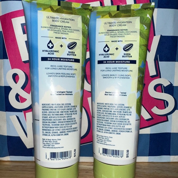 NEW 2 Bath and Body Works Ultimate Hydration Body Cream BEAUTIFUL DAY 8 Oz. - Picture 3 of 3